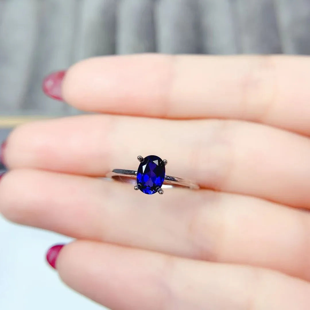 Designer Design Classic Natural Sapphire Ring S925 Sterling Silver Luxury Fashion Jewelry Makes Perfect Elegant Gift