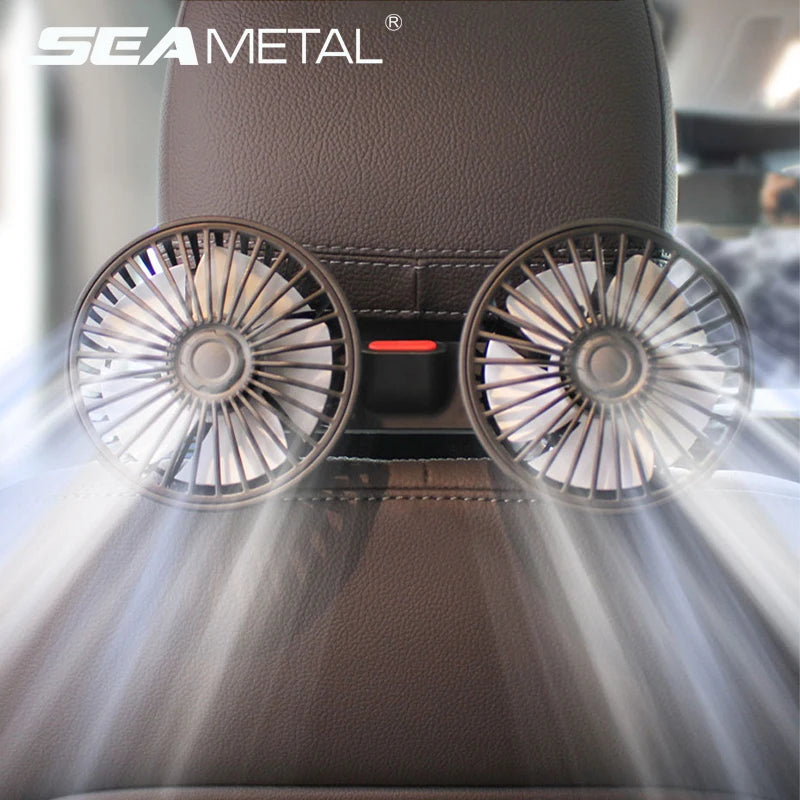 3-speed Car Seat Back Cooling Fan USB Charge Dual Head Fan 360 Degree Rotation Neck Cooler for Summer Car Accessories