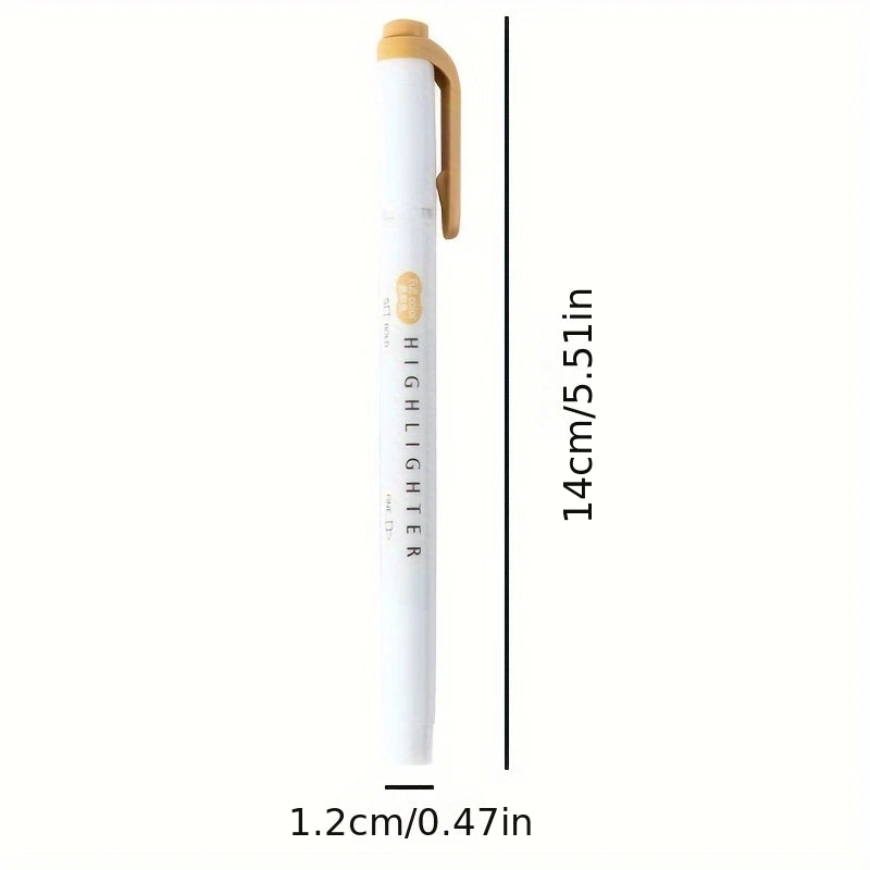 5pcs Double-Ended Highlighter Pens Set with Fine & Broad Tips - High Quality Quick-Dry Smooth Ink, for Journaling, Drawing, Art