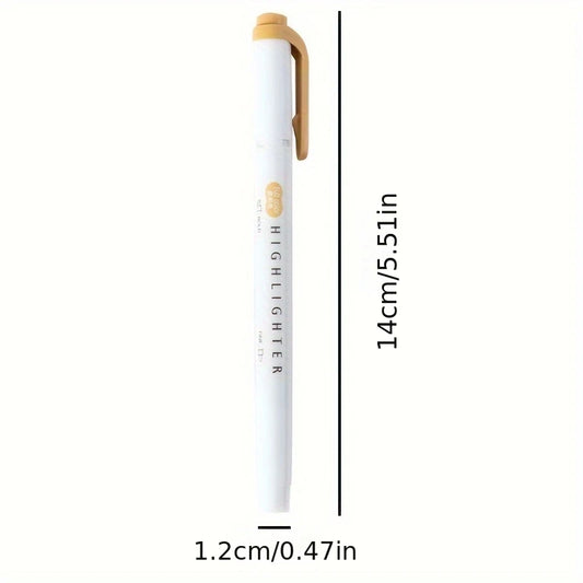 5pcs Double-Ended Highlighter Pens Set with Fine & Broad Tips - High Quality Quick-Dry Smooth Ink, for Journaling, Drawing, Art