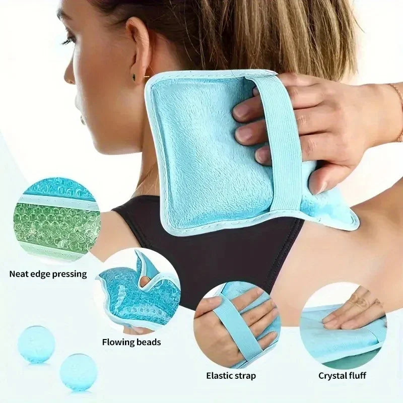 Reusable Square Gel Ice Pack | Hot & Cold Compress for Muscle Pain | Soft Flexible & Durable | Summer Cooling Relief Pad