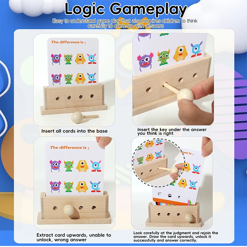 Logic Puzzle Game Educational Toy Set for Kids Logic Unlocking Game Alphabet Learning Activities Preschool Skills Development