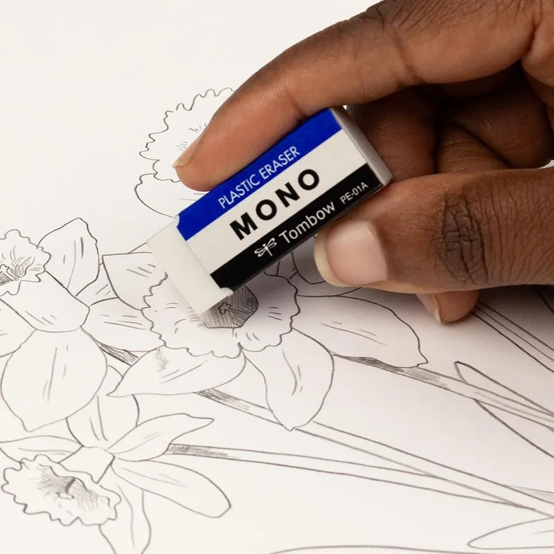 Tombow MONO Eraser,White,2B/4B.Cleanly Removes Marks Without Damaging Paper Great for school or art Premium Quality Erasers