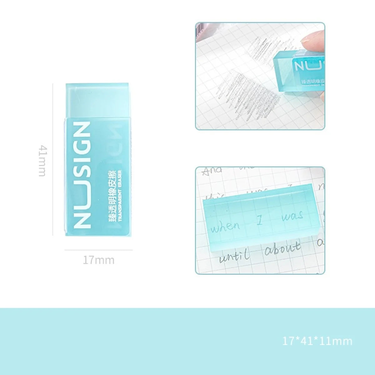 1/36Pcs Lovely Transparent Eraser for Kids Ins Simplicity Solid Color Eraser Pencil Eraser Back To School Cute Student Supplies