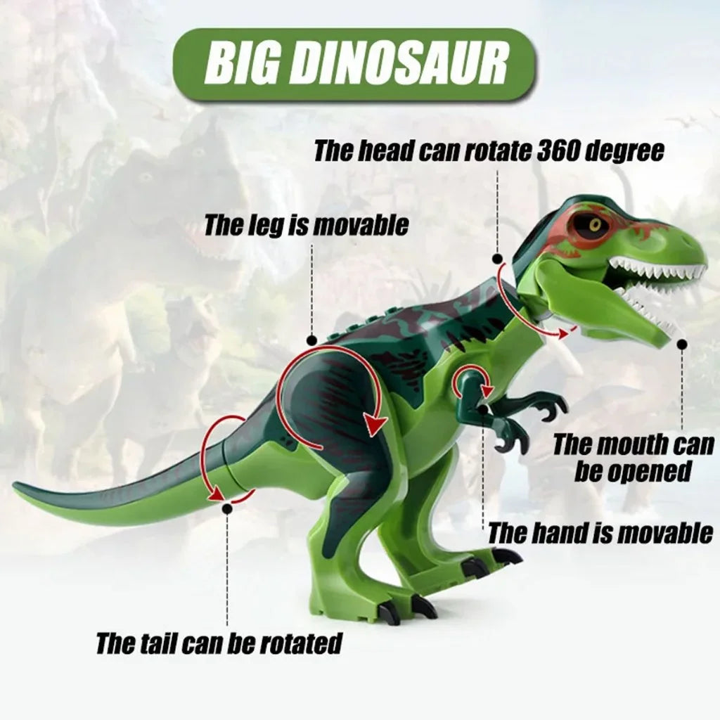Jurassic World Brutal Raptor Building Blocks Dinosaur Model Tyrannosaurus Indominus T-Rex Assemble Educational Toy For Kids Gift