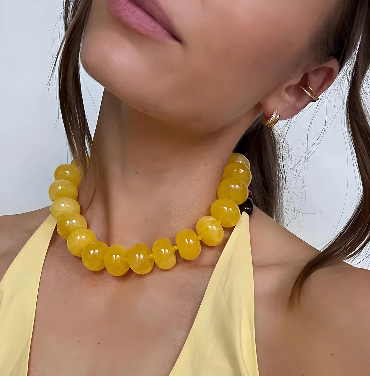 Bohemian Fashion Casual Dopamine Resin Bead Necklace Charms Chunky Jewelry Suitable for Women Daily Vacation Wear