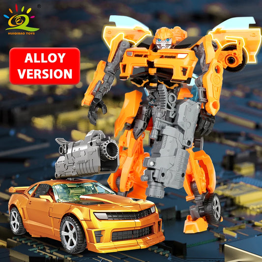 2IN1 Transformation Toys Robot Car Alloy Plastic Movie Anime Action Figures Deformed Mecha Warrior Model Toy for Children Gifts