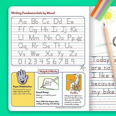 Primary Journal Half Page Ruled Writing Tablet: K-2 Composition Notebook with Picture Space, 200 Pages, Hard Cover for School