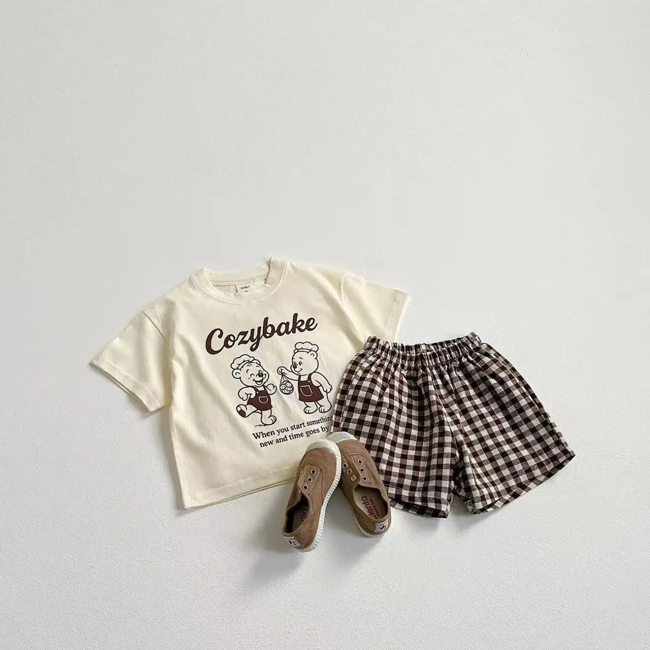 2025 New Summer Clothing Short Sleeve Suit Print Cartoon T-shirt + Shorts Kids Two Piece Set Children's Clothes Casual Tracksuit