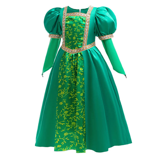 Fantasy Fiona Cosplay Girls Green Dress Clothing Cartoon Monster Costume Disguise Kids Role play Halloween Outfits Children
