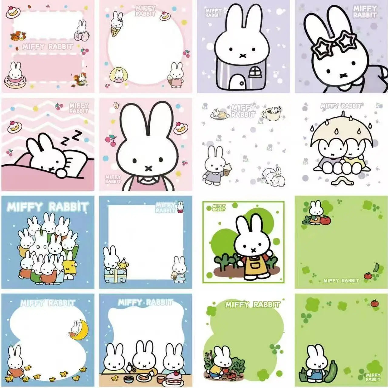 80/320 Sheets Cute Miffy Post-it Notes Adhesive Messaging Cartoon Miffy Merchandise