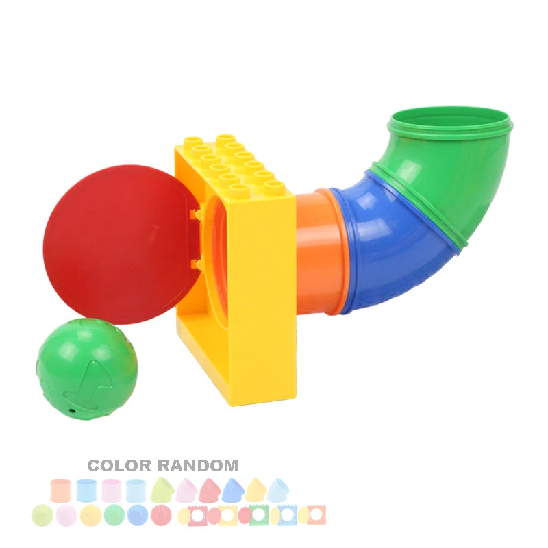 Big Building Blocks Playground Pipeline Parts Slide Ladder Swing  Compatible Bricks Sets Baby Assemble Education Montessori Toys
