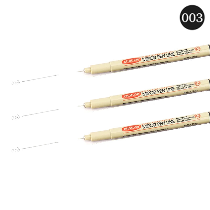 12 Tip Pigment Liner Micron Ink Marker Pen for Manga Draw Sketching Needle Pen Hook Line Pen Sketch Stationery Set Art Supplies