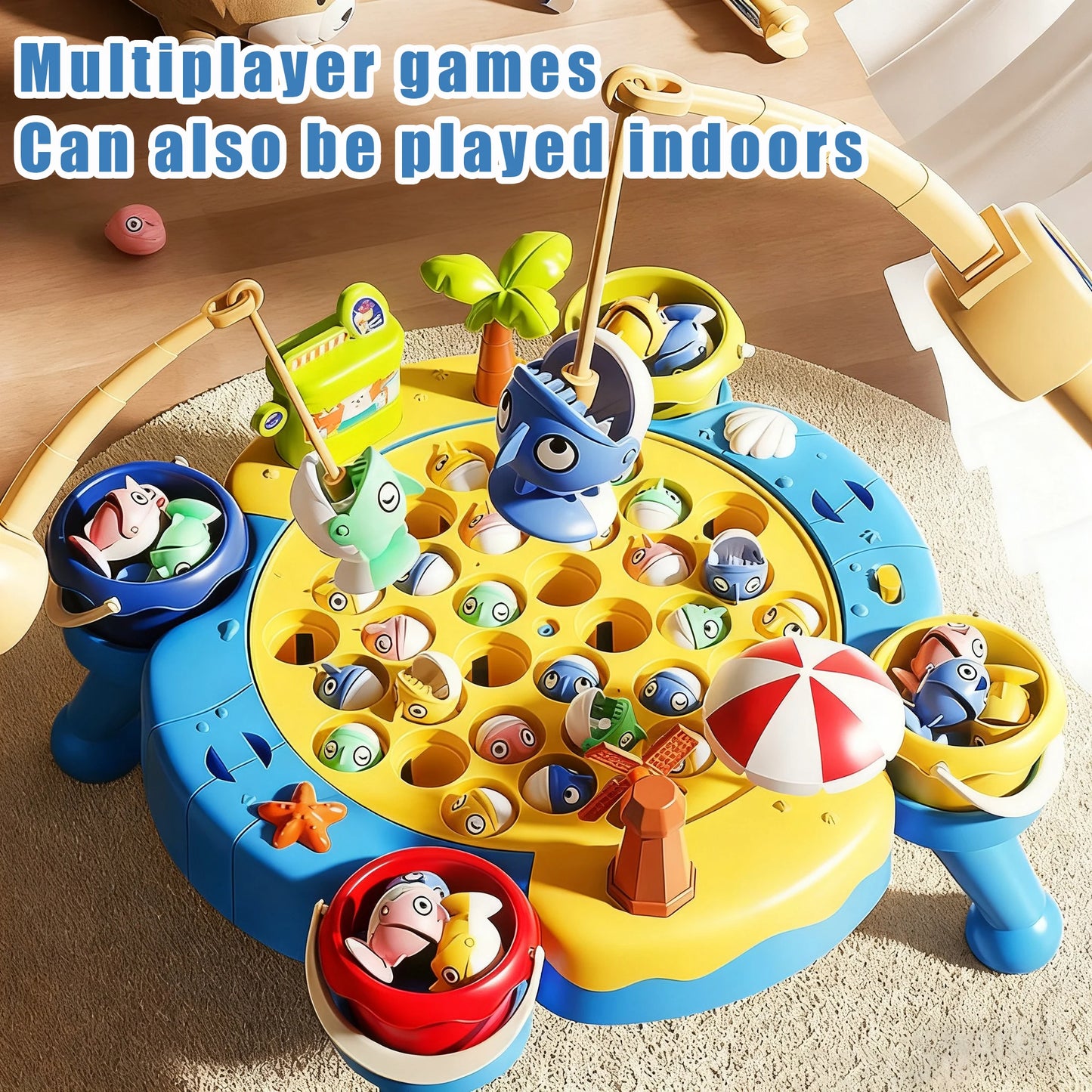 Magnetic Fishing Game - Educational Learning Toy with 2/6 Poles & 25/35/45 Fish for Kids Develops Fine Motor Skills