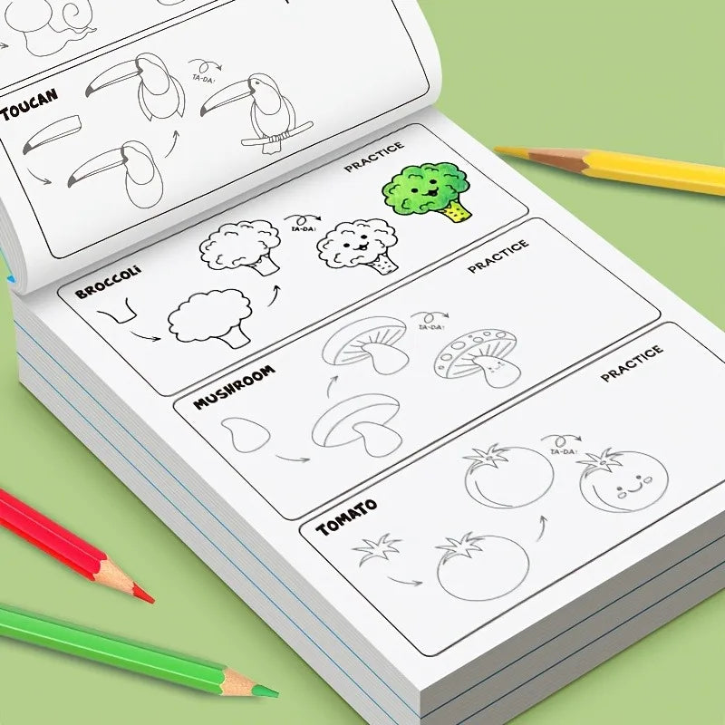 200+ Step-By-Step Creative Drawing Book |   Durable Paper, Art Learning and Painting Supplies, Educational Art Activity Book to Cultivate Creativity and Motor Skills, Gift for Art Enthusiasts, Easter, Christmas, Birthday Gifts