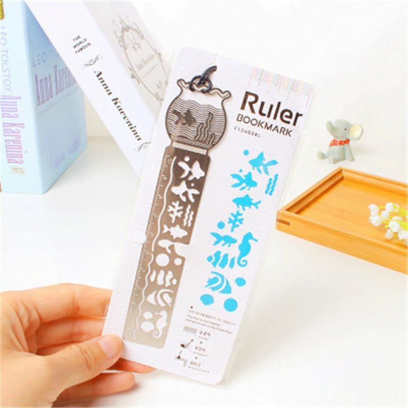 4 pcs/lot Cute Kawaii Creative Horse Birdcage Hollow Metal Bookmark Ruler For Student Gift School Supplies