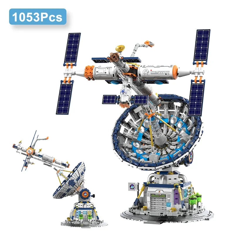 Space Radio Telescope Building Blocks Model Educational DIY Assembly STEM Toy Creative Science Puzzle Birthday Gift for Kids