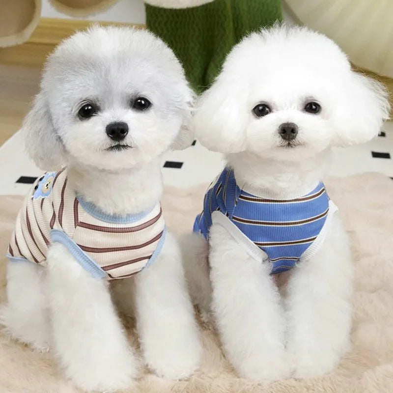 Thin Puppy T Shirt Dog Cooling Vest Striped Dog Clothes 2026 Costumes for Dogs Cat Vests Chihuahua Bichon Clothing Dog Shirt
