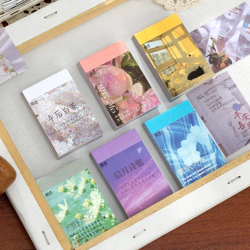 Yoofun 50 Sheets Natural Scenery&Art Paintings Stationery Stickers Book Aesthetic Landscape Cute Scrapbooking Planner Journaling