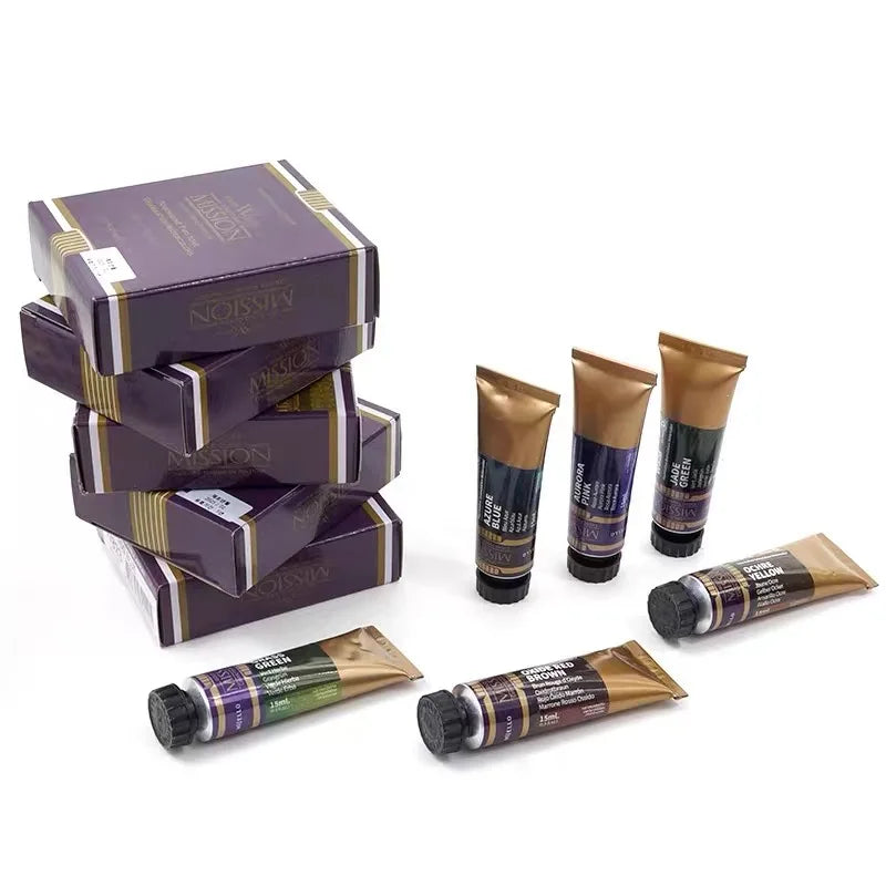 15ml Mijello MISSION Gold Glass Tourmaline Two Tone Granulation Watercolors Artist Beginner Drawing Acuarela Pigments