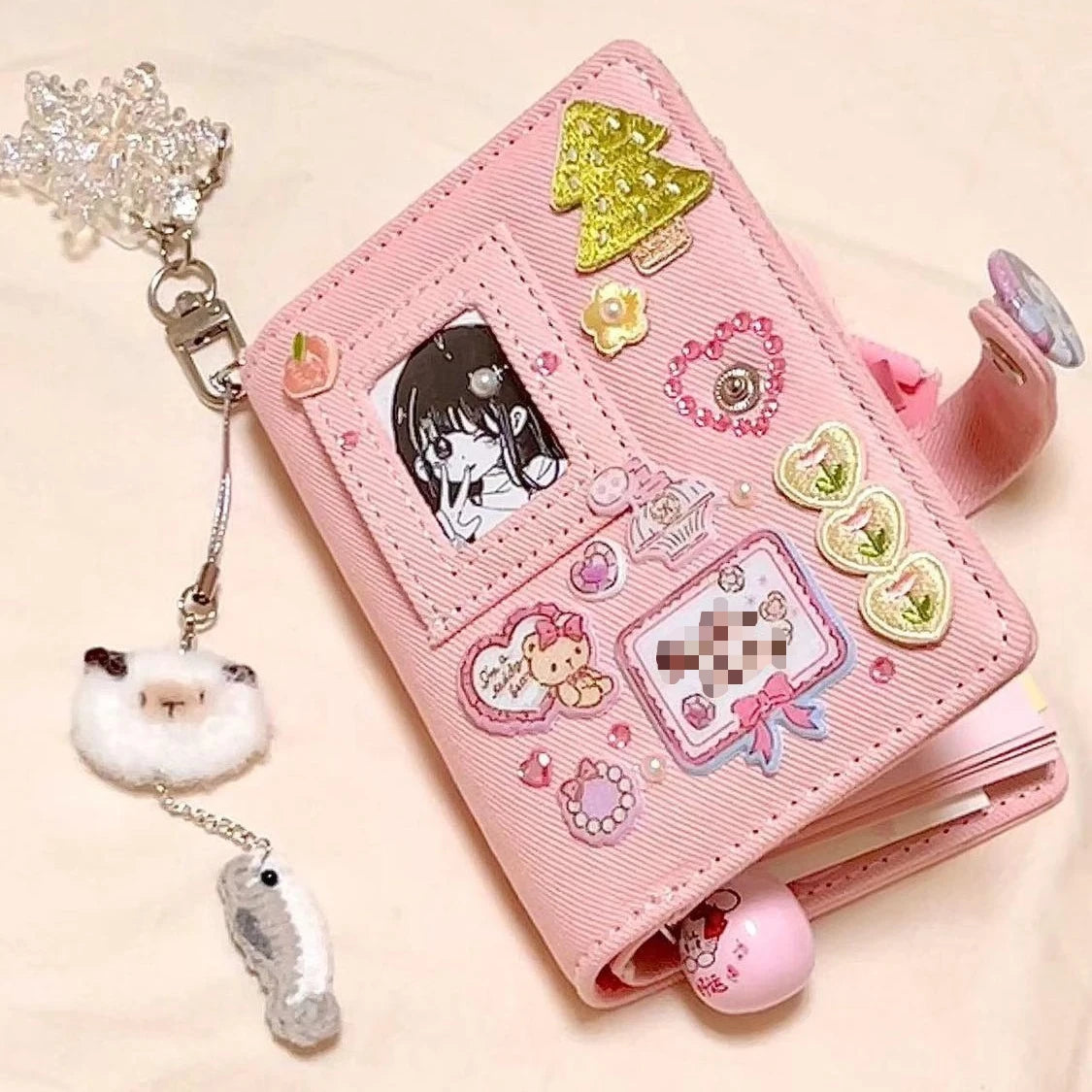 Denim M5 Mini Binder Notebook with Clear Window Pocket Aesthetic Portable Journal DIY Decor Binder Scrapbooking Daily Planner