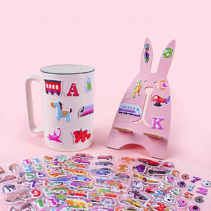 20 Sheets 3D Stickers for Kids Puffy Children Stickers Boys Girls Teachers Reward Craft Scrapbooking Gift Toys