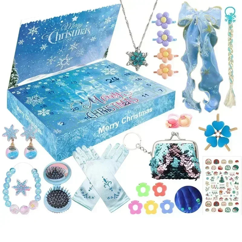 2026 Christmas Advent Calendar Gift Box for Girl Kids DIY Jewelry Hairpin Ornament 24Days Calendar New Year Christmas Gifts