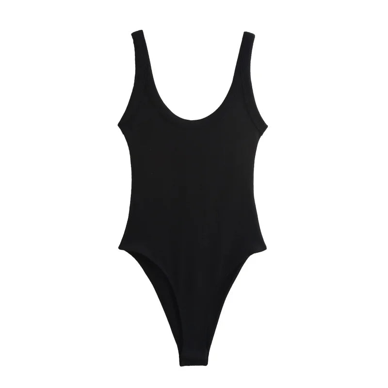 Women’s Summer Essential Simple Style Multi Color Knitted Bodysuit Daily Wear Sexy Fashion Trendy Outfit