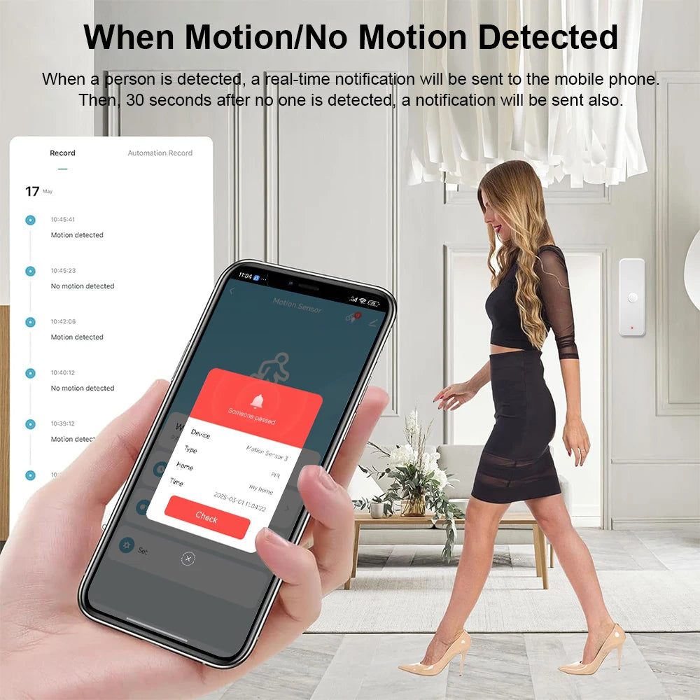 Tuya WiFi/Zigbee Human Body Infrared Detector PIR Motion Sensor Security Smart Life APP Remote Works With Alexa Google Home