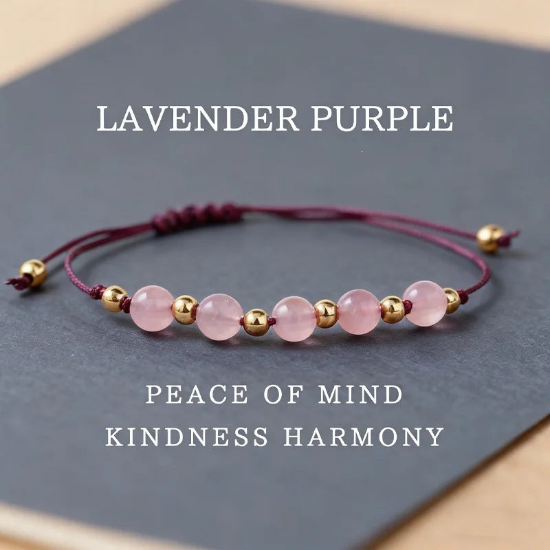 Gemstone Bracelet  Amethyst Bracelet Natural Bead String Woven Crystal Amethyst Bracelets