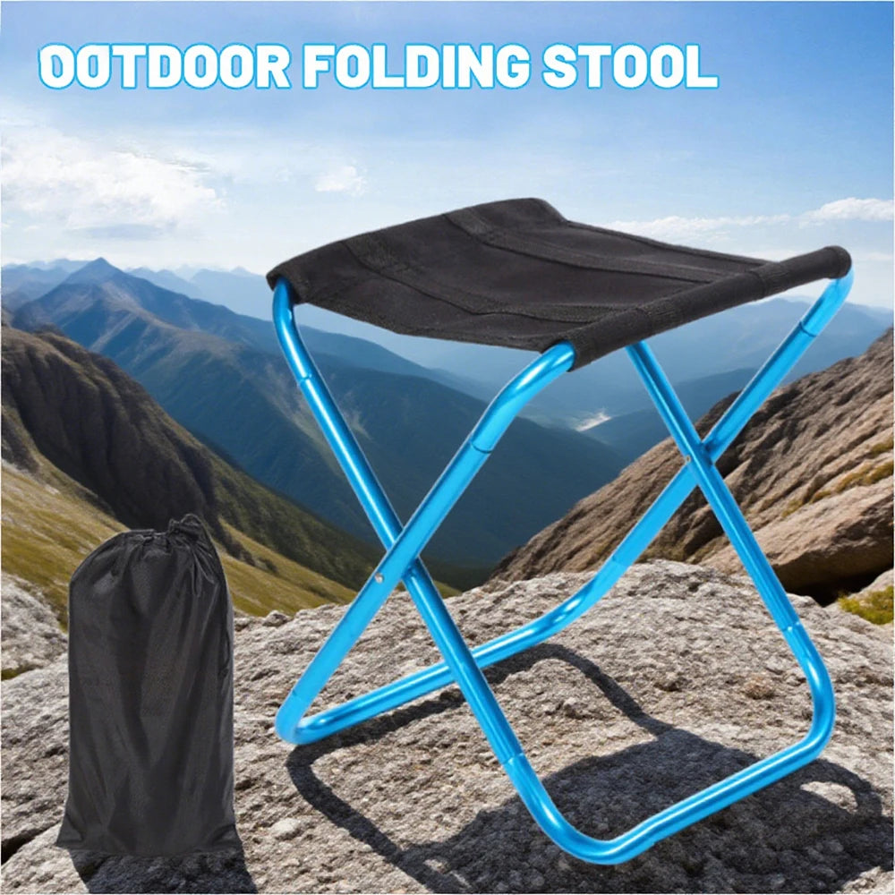 Outdoor Aluminium Alloy Portable Folding Picnic Camping Stool MIni Storage Fishing Chair Ultralight