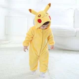 Anime Baby Romper pikachu Snorlax Onesie Newborn Boy Girl Clothes Flannel Soft Pajama Halloween Jumpsuit Kawaii Toddler Outfit