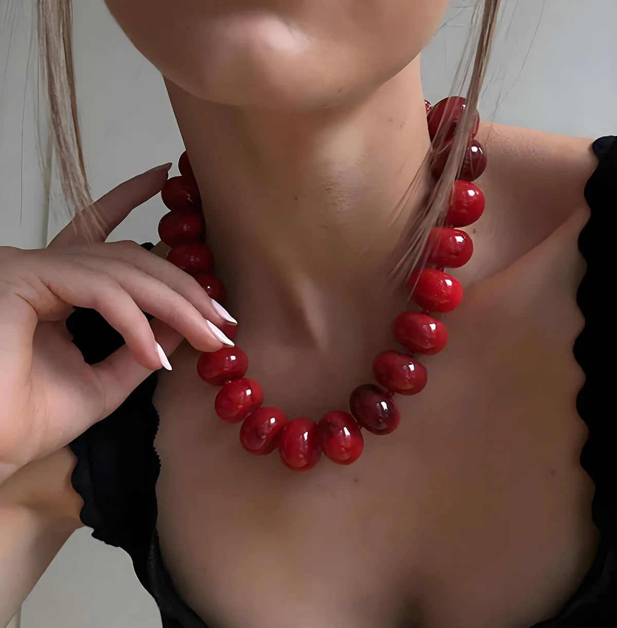 Bohemian Fashion Casual Dopamine Resin Bead Necklace Charms Chunky Jewelry Suitable for Women Daily Vacation Wear