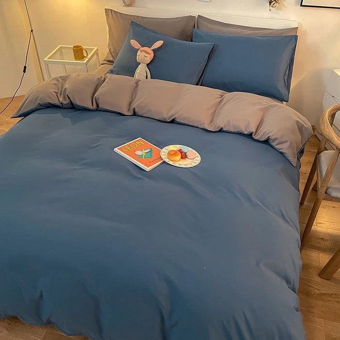 2025 New Solid Color Duvet Cover Double/Queen Size Anti-Mite Durable Comforter Cover Simple Durable (No Pillowcase)