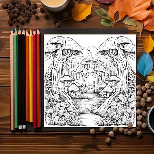 1pc Art Coloring Book 22 Page Coloring Books Gift For Birthday Party Relieve Stress Kill Time Graffiti Painting Drawing Art Book