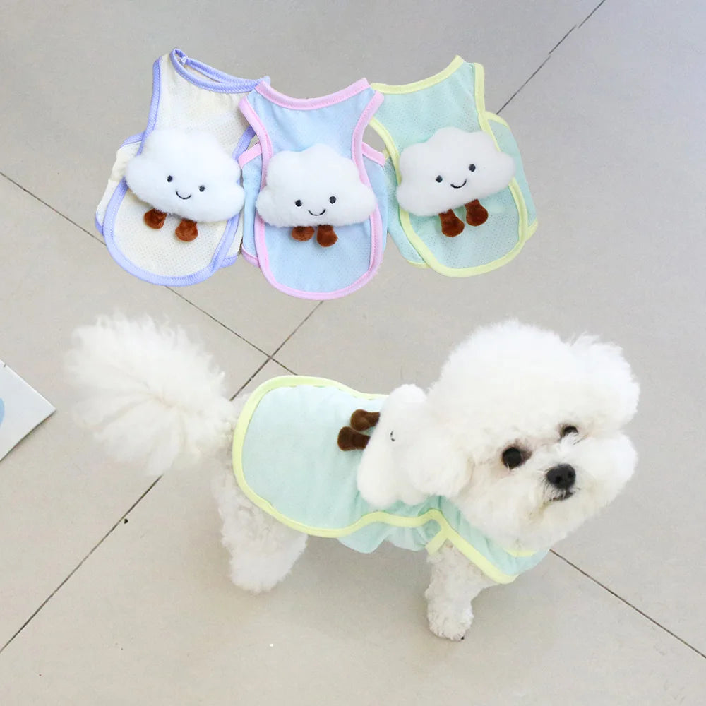 Pet summer cool vest cloud decoration clothes breathable cooling dog clothes