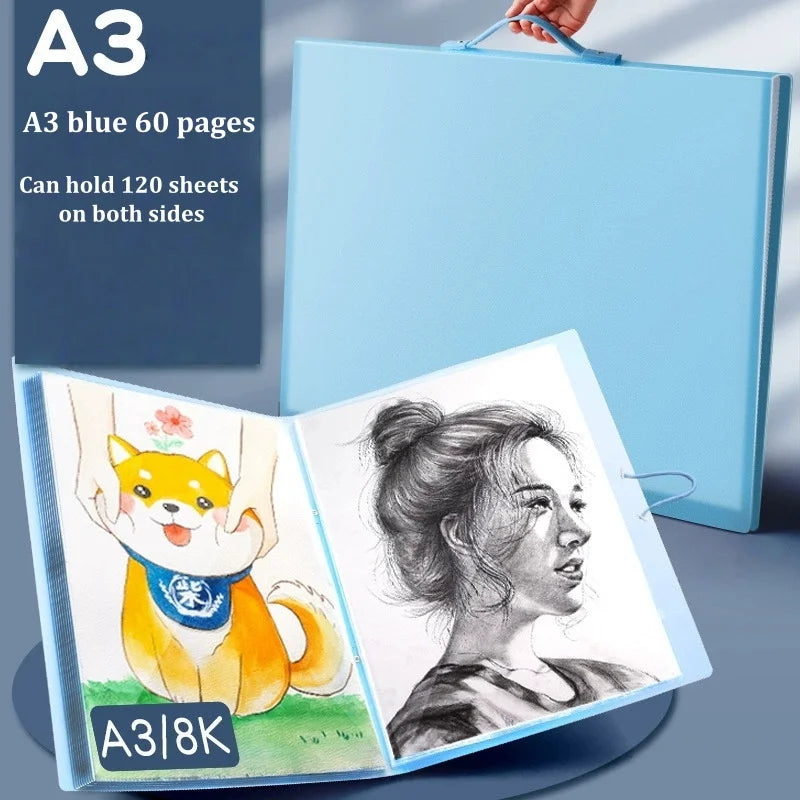 Drawing Paper Folder Diamond Painting Photo Album Storage Book Portfolio Presentation Storage Book Clear Folder Stationery