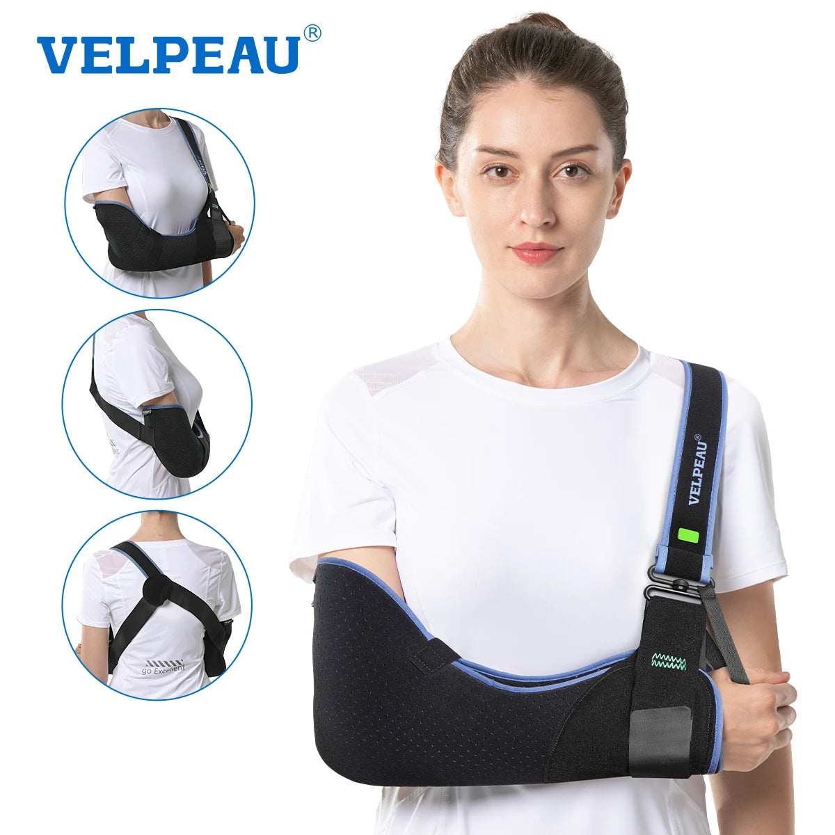 VELPEAU Arm Sling for Elbow Injury, Arm Fracture and Dislocation, Medical Shoulder Immobilizer Universal for Both Hands