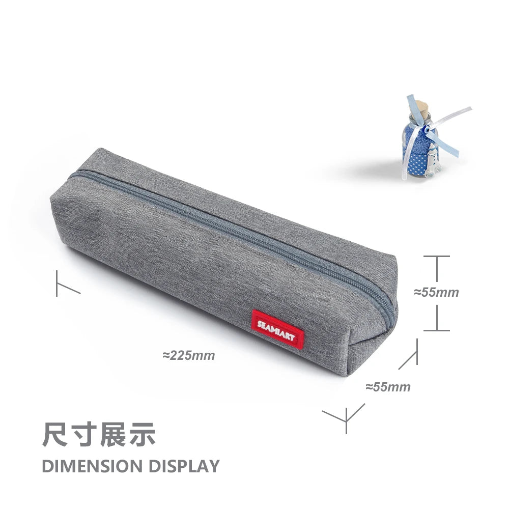 SeamiArt 1pc Small Solid Color Simple Zipper Kawai Pencil Case Mini Pen Bags Papeleria Stationery for School Office Suppliers