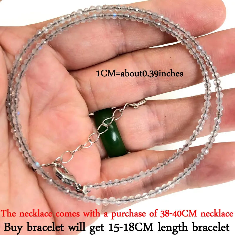 Mini -Faceted Gem Beads Necklaces For Women Natural Stone Chokers Agate garnet pearl Chain Handmade bracelet Yoga Jewelry Female
