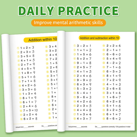 Children's Math Exercise Book, Math Improvement Tool: Addition and Subtraction Within 100, Ideal Math Education Workbook, Back-To-School Gift, Christmas Giveaway