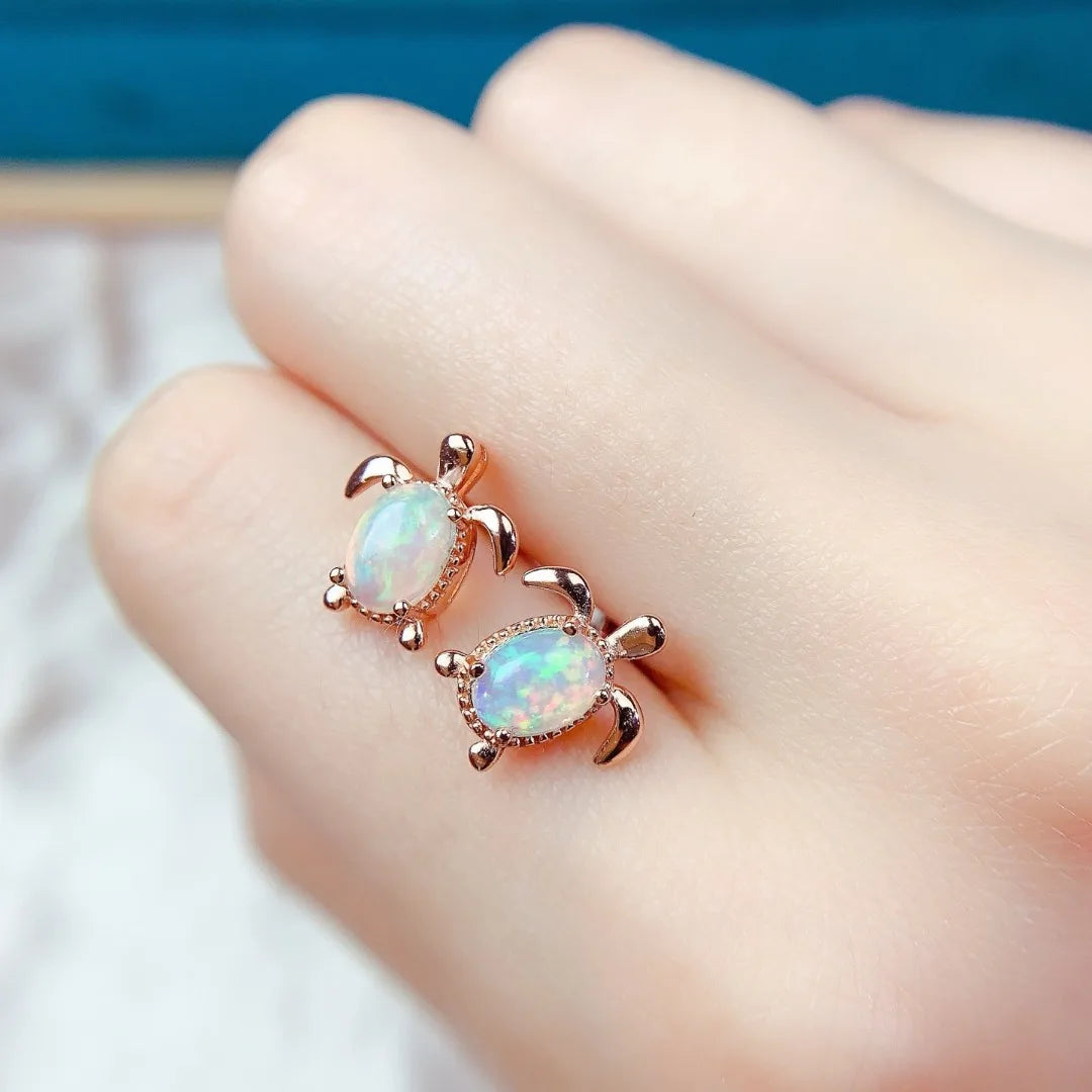 Natural Opal S925 Silver Ear Studs Luxury Large Gemstone Jewelry Design Perfect for Gifting Holidays and Daily Elegance