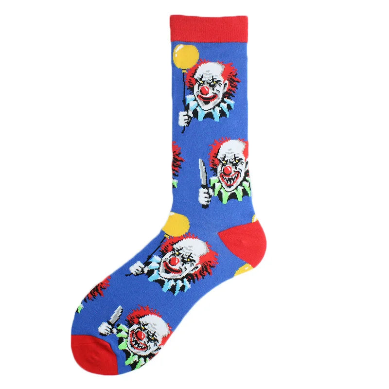 Happy Colorful Funny Socks Men Skateboard Shark Dinosaur Astronaut Planet Divertidos Hip Hop Sokken Harajuku Unisex Crew Socks