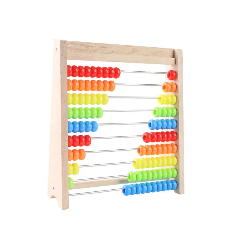 Wooden Counting Toy Abacus Montessori Education Math Toy Children Rainbow Counting Beads Addition Subtraction Operation Learning