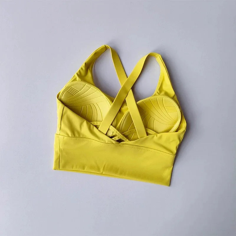 Shockproof High-Intensity Exercise Fitness Bra All-In-One Cup Running Gathered Yoga Beauty Back Breathable Sports Bra for Women