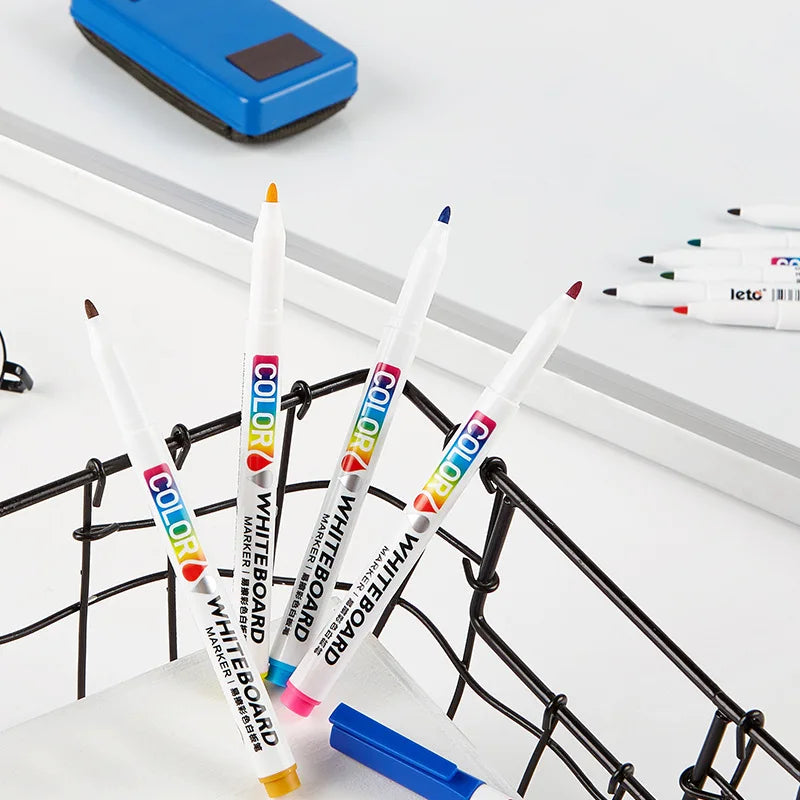 12 Color Blackboard Pencil Markers Erasable Water-based Marker Pen Non-toxic Writing and Drawing Learning Pen for Children