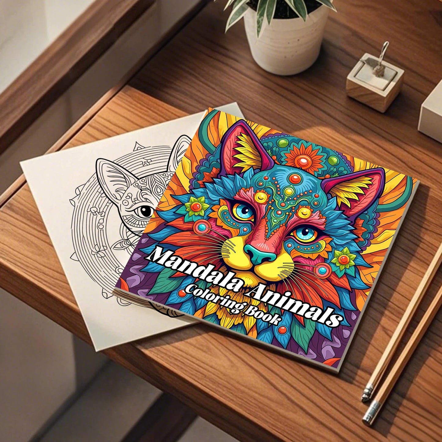 Mandala Animals Paradise Art Coloring Book 24 Page Gift For Birthday Party Relieve Stress Kill Time Graffiti Painting Drawing
