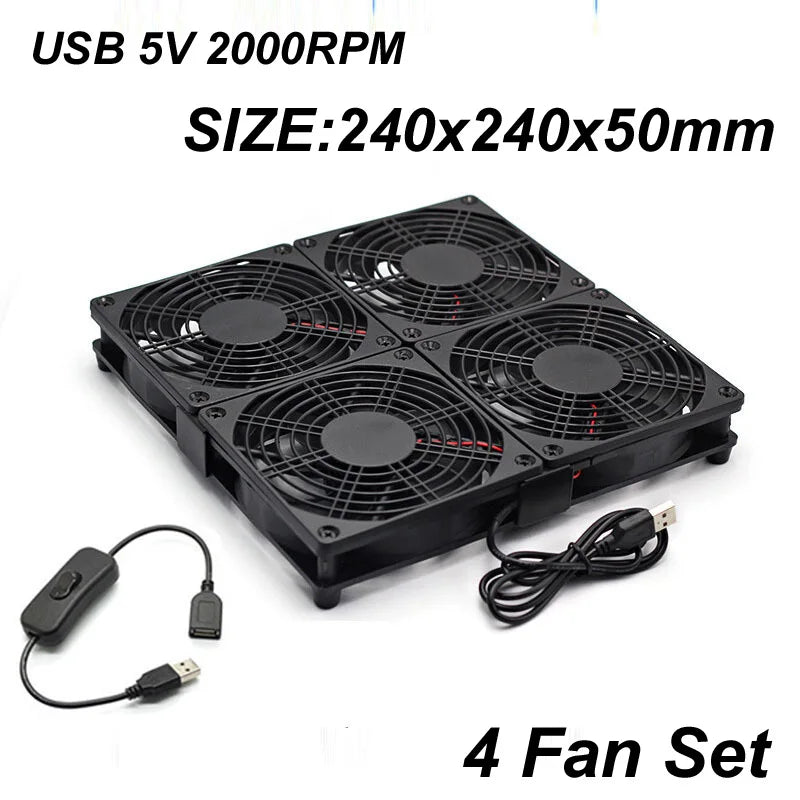 USB cooling fan ultra quiet base bracket router WIFI optical modem set-top box heat sink high wind power