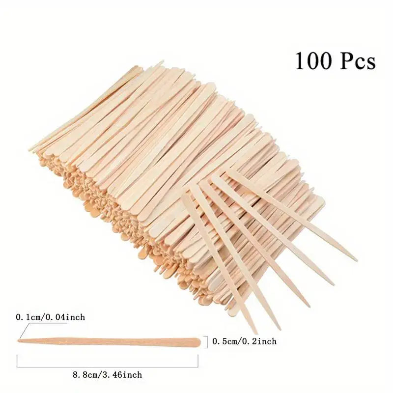 500PCS Woman Wooden Hair Removal Stick Disposable Depilation Spatula Wax Sticks Wood Face Eyebrows Waxing Spatula Beauty Tool