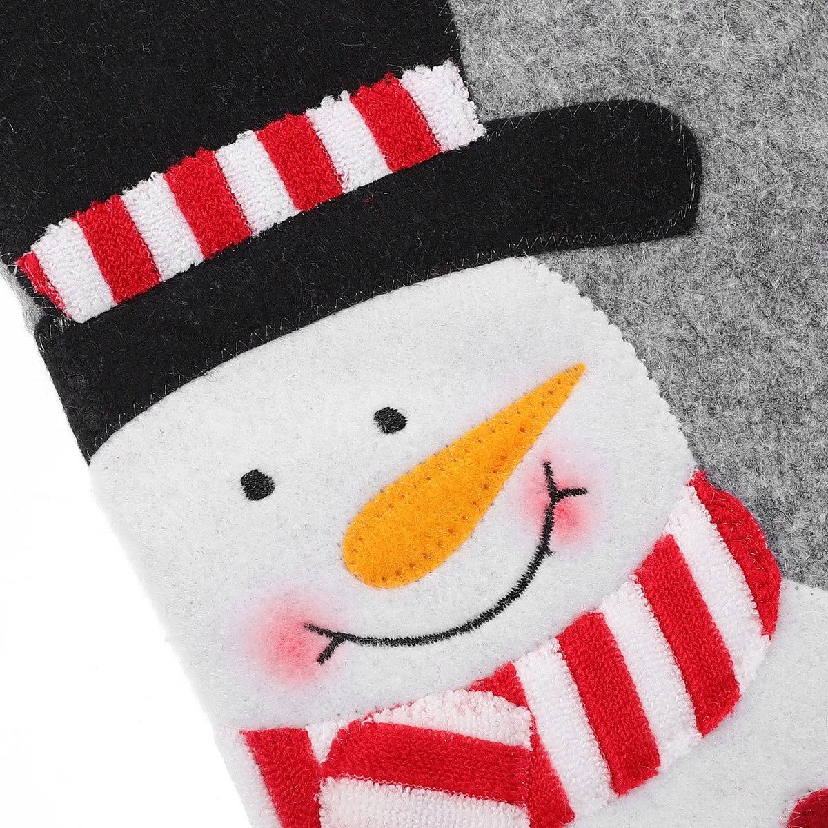 Christmas Snowman Stocking Bag Premium Fabric Adorable Snowman Pattern Festive Home Garden Decor Hanging Ornament Tree Decor